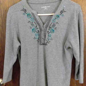 Croft & Barrow XL Gray V-neck Sweater